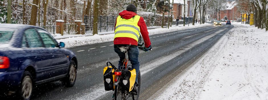 Auch bei Schnee sicher radeln