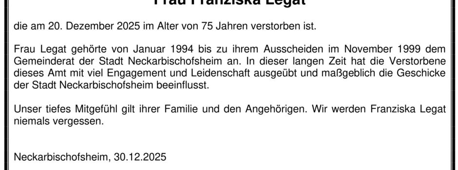 Abschied von Franziska Legat
