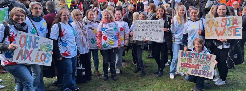 Villa Kunterbunt demonstriert gegen den Verlust von Kita- und OGS-Plätzen