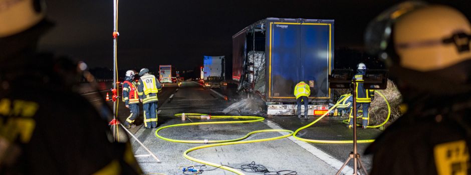 Lkw brennt auf A3: Kilometerlanger Stau am Wiesbadener Kreuz