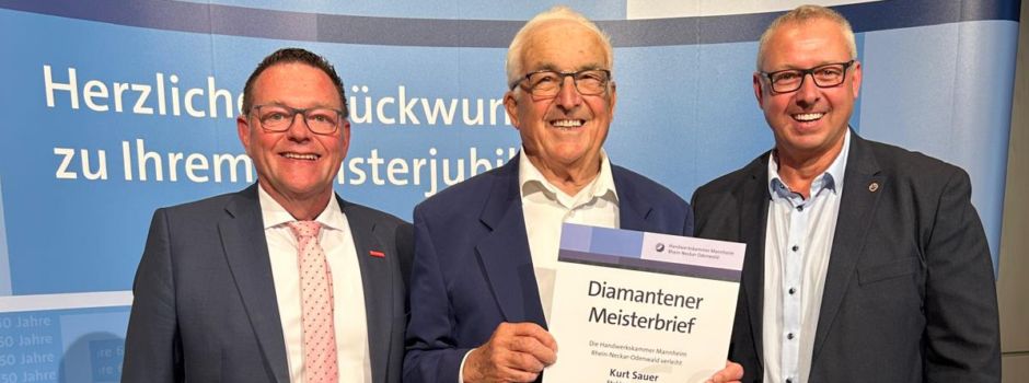 Verleihung des Diamantenen Meisterbriefs an Kurt Sauer