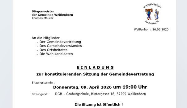 Konstituierung der Gemeindevertretung 