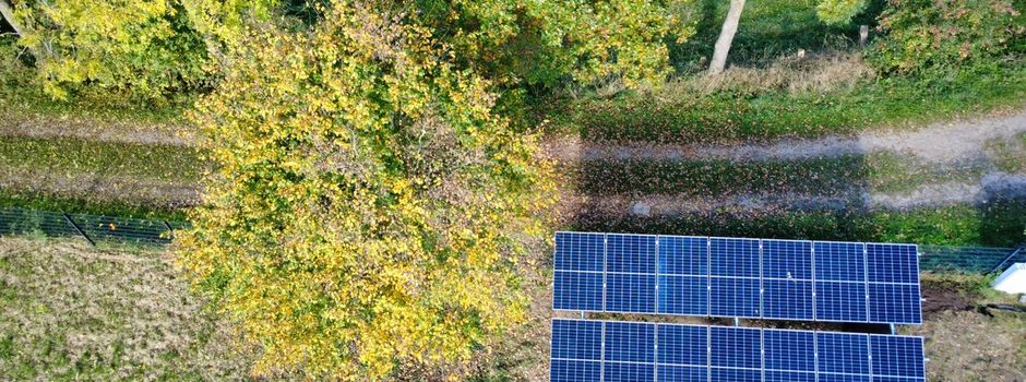 Aufbau der Solaranlage Klärteich