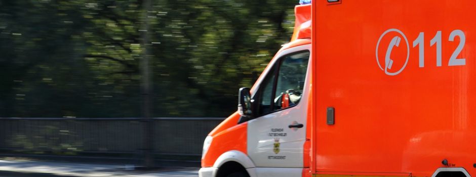 Auto durchbricht Unterholz bei Erbes-Büdesheim