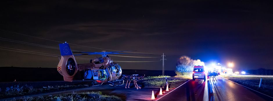 Schwerer Unfall bei Stadecken-Elsheim:  Straße stundenlang gesperrt