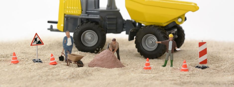 Beginn der Bauarbeiten an der Autobahnbrücke A6 nahe Poppberg