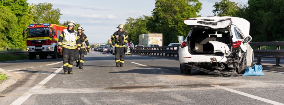 Vier Autos krachen aufeinander: Mega-Stau auf A60 bei Mainz-Finthen