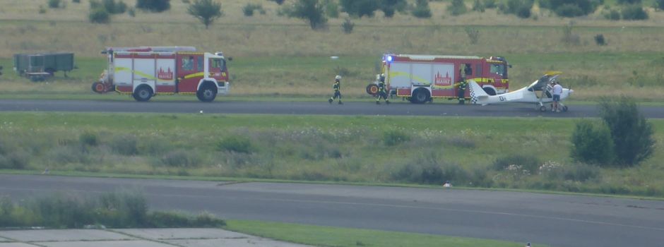 Notlandung auf dem Flugplatz Finthen