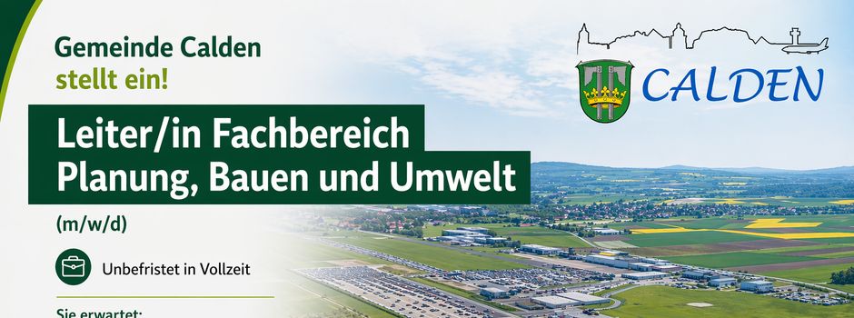 Stellenausschreibung - Leiter/in Fachbereich Planung, Bauen und Umwelt (m/w/d)