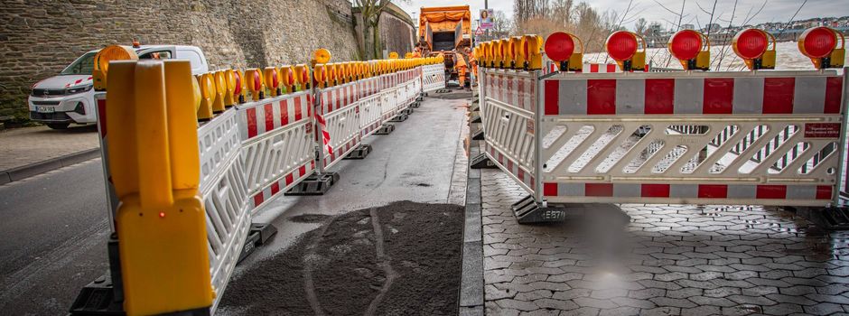 Nach Hochwasser in Koblenz: Gehweg am Moselufer bricht ein