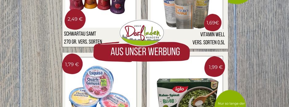 Wochenangebot im Dorfladen Mandern 