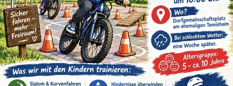 Fahrradtraining für unsere jungen Kroppacher Verkehrsteilnehmer 