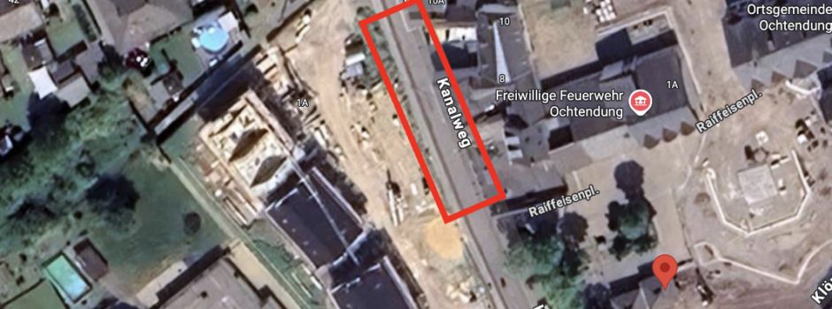 Sperrung Kanalweg zwischen HausNr. 4 -10