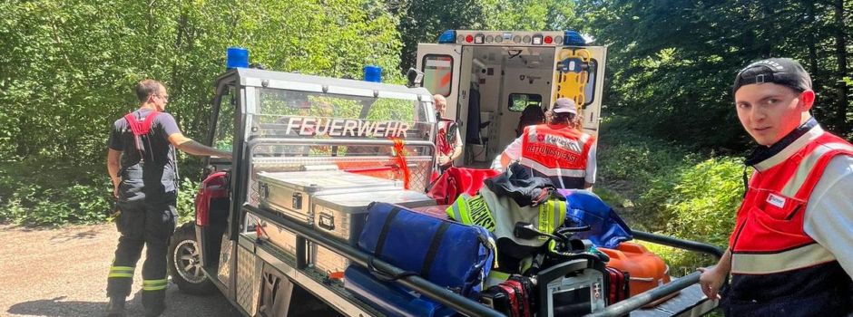 Feuerwehr Wiesbaden rettet verletzte Spaziergängerin aus Dotzheimer Wald
