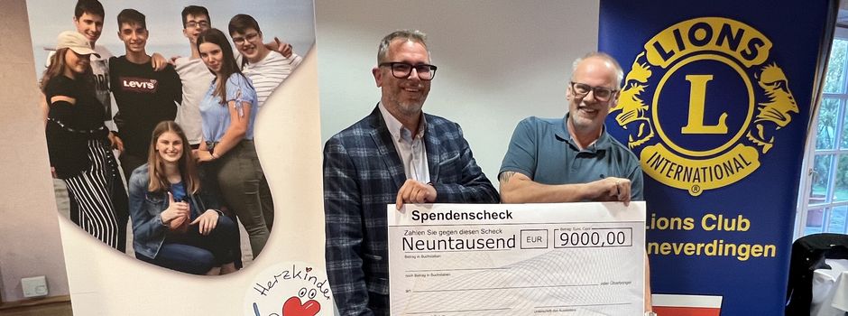 Lions aus Schneverdingen unterstützen herzkranke Kinder mit 9.000 Euro