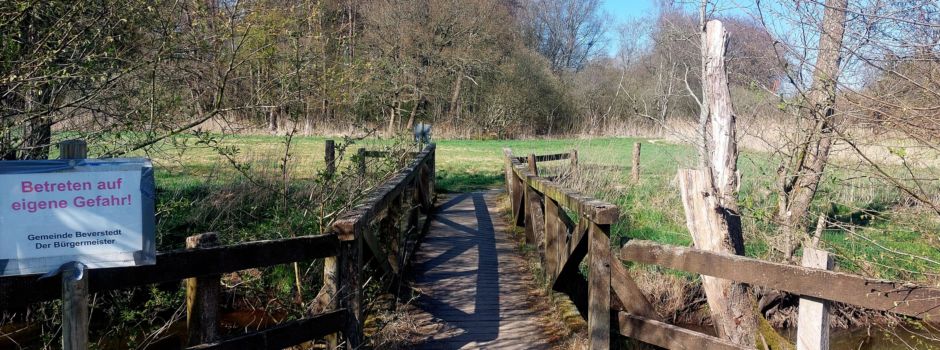 Holzbrücke von Beverstedtermühlen nach Kramelheide wird zurückgebaut – Suche nach Alternativroute für Wanderweg