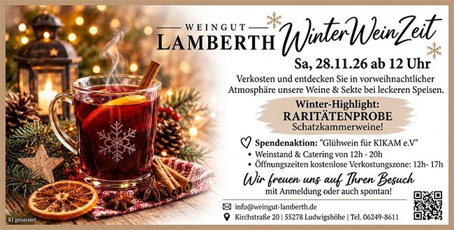Vorweihnachtliche „WinterWeinZeit“ im Weingut Lamberth