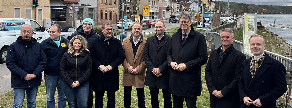 Weichenstellung für die B 9: Bundesverkehrsminister Schnieder zu Gast in Nierstein