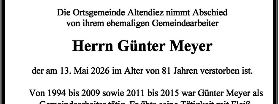 Nachruf Günter Meyer