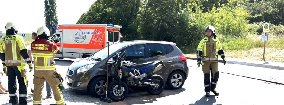 Feuerwehreinsatz: Verkehrsunfall am Ortseingang Wesenberg mit einem Verletzten