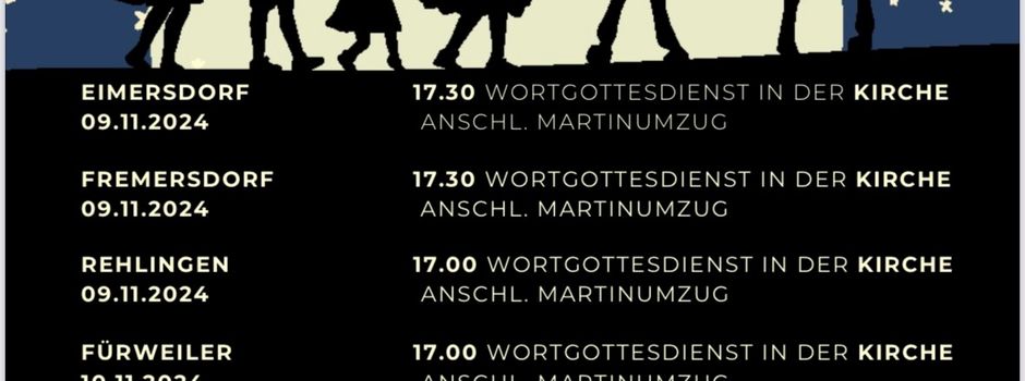 Alle St. Martins-Umzüge in der Gemeinde auf einen Blick