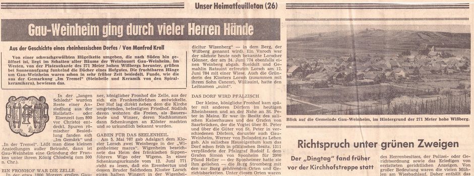Gau-Weinheim vor fast 60 Jahren – ein Blick in die Geschichte unseres Ortes
