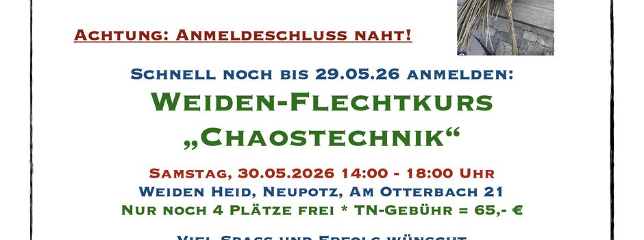 Weiden-Flechtkurs "Chaostechnik"