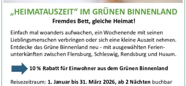 Heimatauszeit im grünen Binnenland
