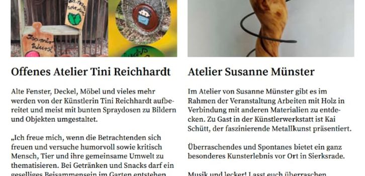 Offene Ateliers in Sierksrade im Juli