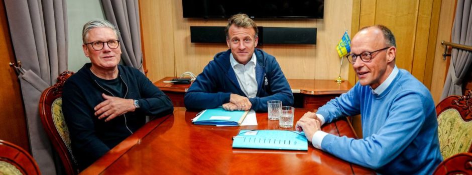 Merz mit Macron und Starmer auf dem Weg nach Kiew