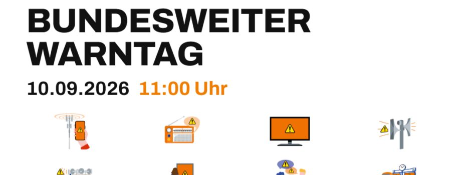 Bundesweiter Warntag am Donnerstag, 10. September 2026