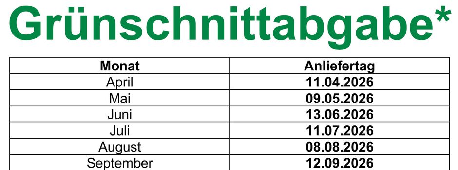 Grünschnittentsorgung kostenfrei 