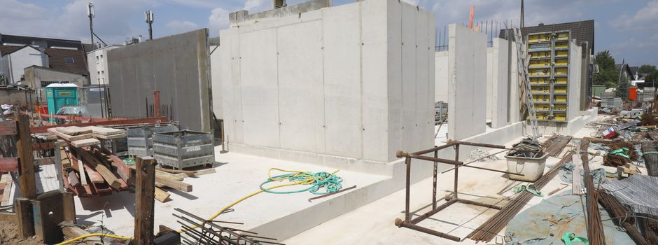 Baustelle: Wandelemente wurden installiert