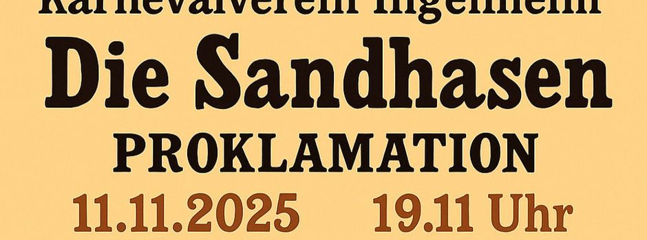 Die Sandhasen - Proklamation am 11.11.2025