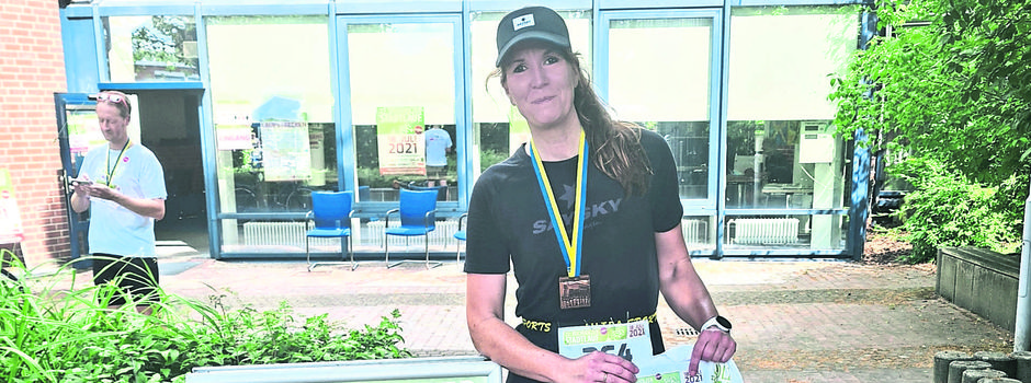 Läuferin Sonja Christiani belegt in Buchholz den 1. Platz in der W45