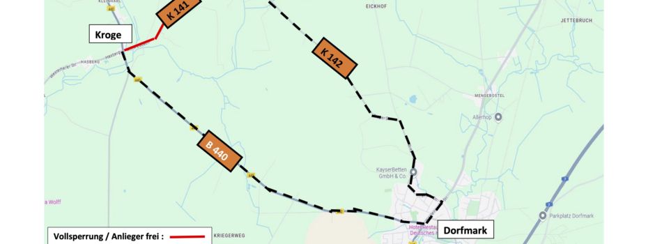 Umleitungsstrecke über Dorfmark