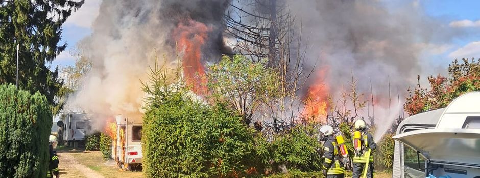 Feuer auf Campingplatz – Propangasflaschen explodieren