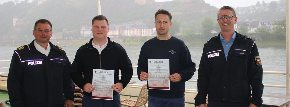 Zwei Männer für Rettungseinsatz aus dem Rhein in Koblenz geehrt