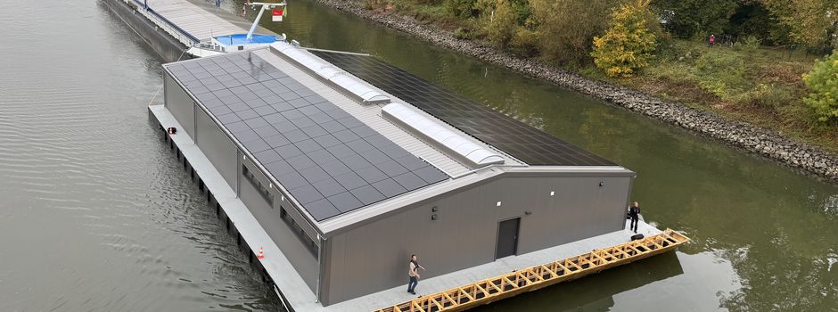 Neues schwimmendes Bootshaus in Wiesbaden-Schierstein