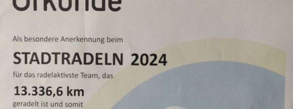 2. Platz beim Stadtradeln der SG Tostedt
