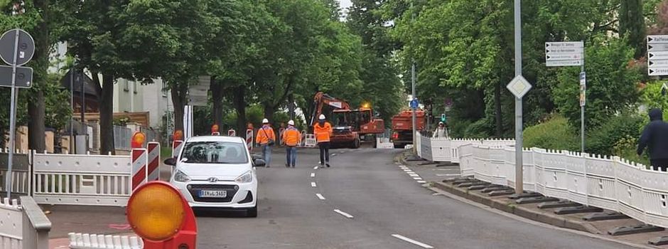 B 420 Stadt Nierstein -Wechsel in neuen Bauabschnitt