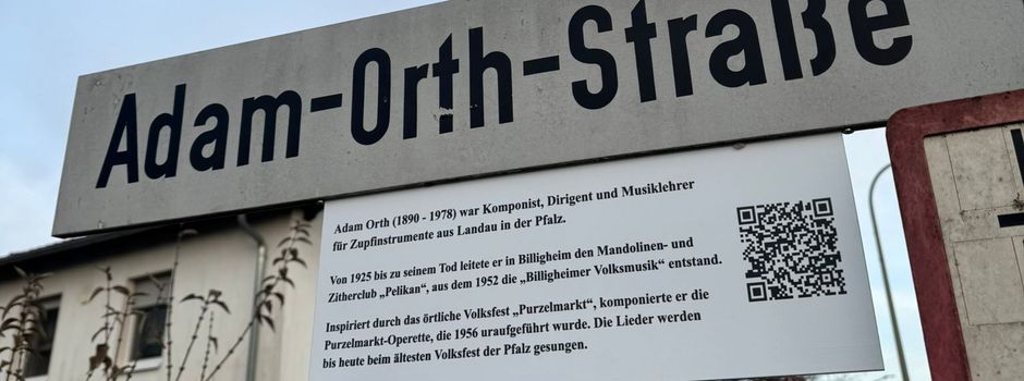 Billigheim-Ingenheim ehrt Adam Orth mit Zusatzschild am Straßenschild