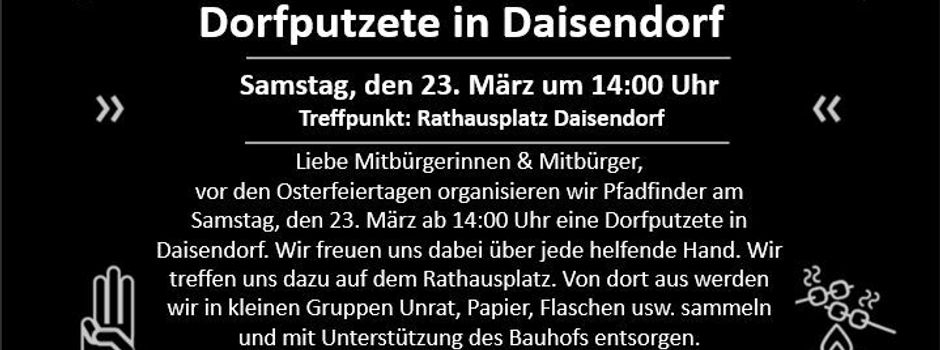 Einladung zur Dorfputzete am 23.03.2024
