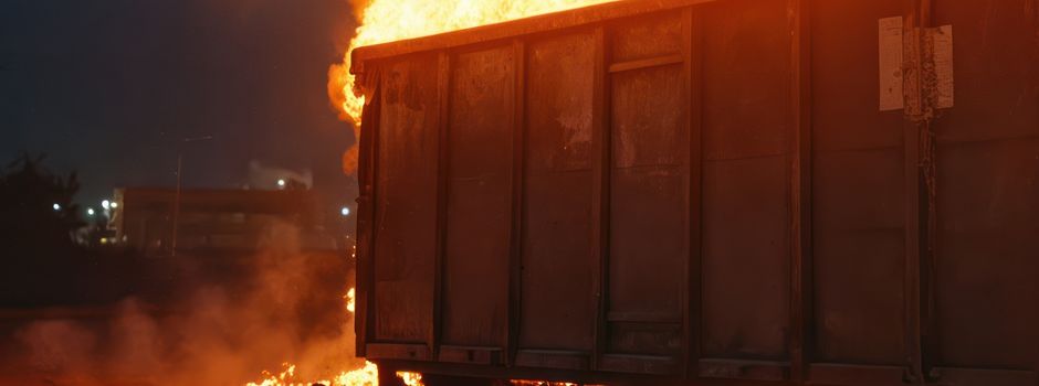 Feuer zerstört Container auf Sportplatz