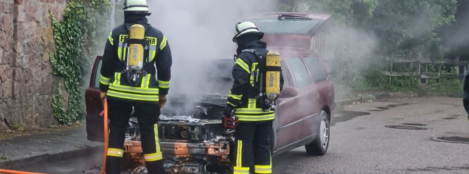 Während der Fahrt in Brand geraten