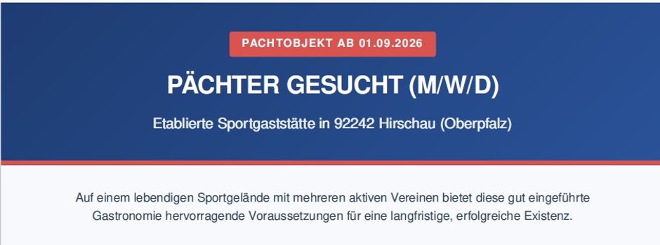 Pächter gesucht!