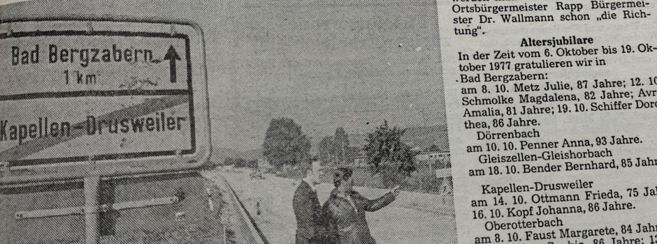 Vor 50 Jahren: Fußweg nach Bad Bergzabern 1975 als vordringliches Projekt beantragt und 1977 eingeweiht