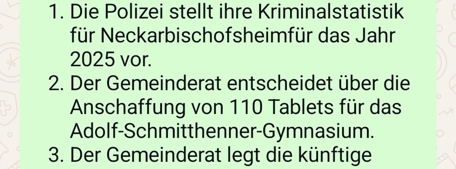 Nur bei WhatsApp: die schnellsten Infos aus Neckarbischofsheim