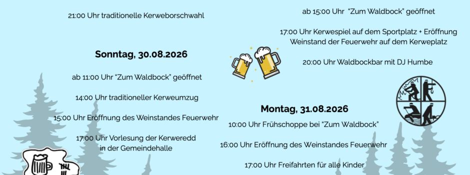 Owwerwisser Kerb 2026: Festprogramm vom 28. bis 31. August