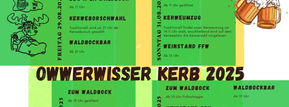 🎉 Owwerwisser Kerb 2025 – Feiern, Genießen und Tradition erleben!
